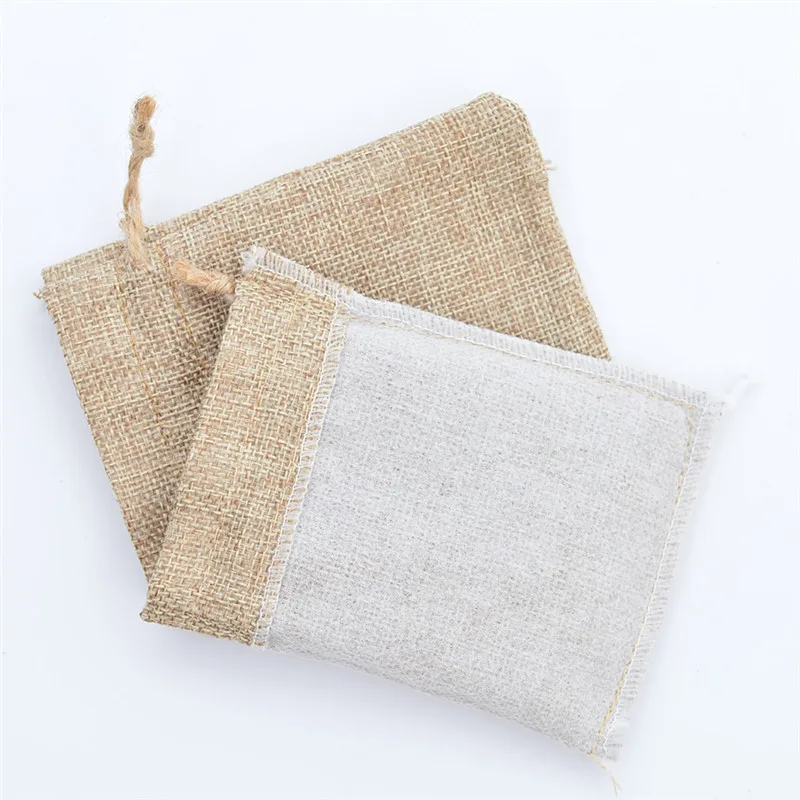 

Seam Linen Bag Drawstring Top Jewelry Gift Packaging Sack Drawstring Rice Bag Clothes Scarf Storage