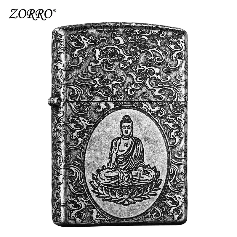 

Zorro kerosene custom wind proof lighter Xiangyun Buddha personality creative lighter for boyfriend birthday gift man