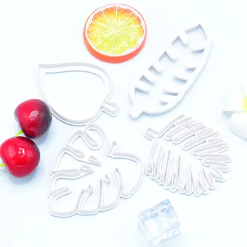 

4pcs/set Tropical Leaf Mold Baking Household Set Biscuit Shape Cake Embossing Baking Kitchen Tool Assistant