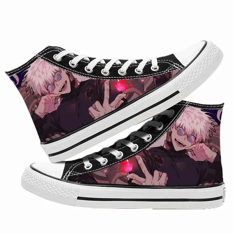 Jujutsu Kaisen Gojo Satoru Cosplay Shoes Canvas Fashion Casual Men Women College Anime Cartoon Students High Help