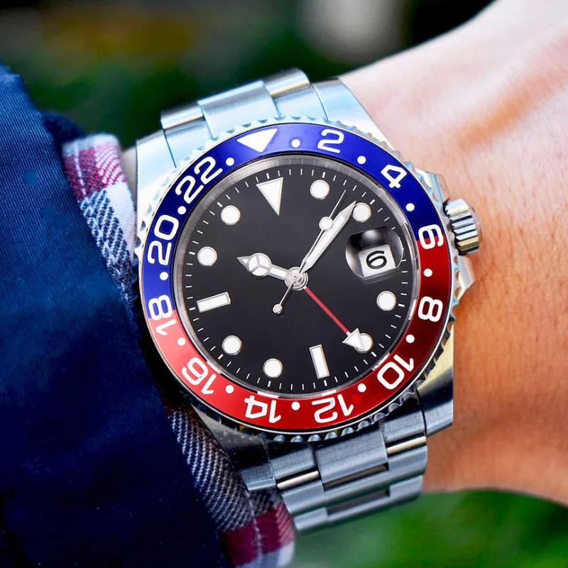 

Parnis 40mm Luxury Brand Watch Men Mechanical Watches GMT Sapphire Crystal Luminous Waterproof Automatic Man Watch