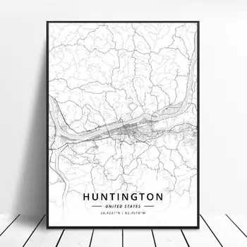 

Chula Vista Fayetteville Huntington Louisville Mobile Montgomery Unitedstates Map Canvas Art Poster