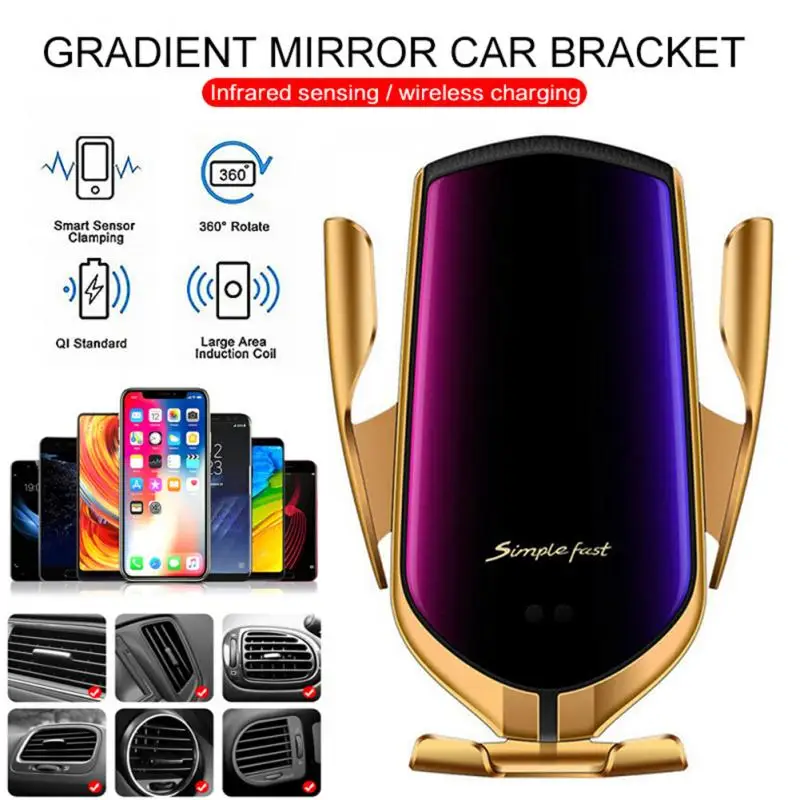 

Fast Charging Magic Clip Intelligent Induction Car Wireless Charging Stand/Without Positioning Automatic Clamping For Smartphone