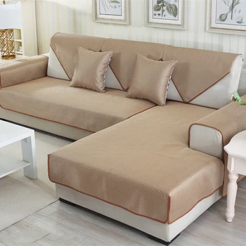 

Grey/coffee Summer Non-slip Breathable Soft Sofa Cover Ice Silk Slipcovers Fundas De Sofa Sectional Couch Covers Fundas De Sofa
