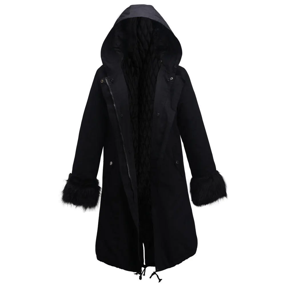 

2015 Autumn And Winter New Style Slim Fit Warm WOMEN'S Coat Europe And America Long Hooded Overcoat Cotton-padded Clothes
