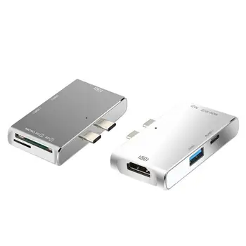 

YC212 5 in 1 Dual USB-C HUB USB3.1 HDMI USB3.0 Card Adapter for MacBook Pro Support Dropshipping
