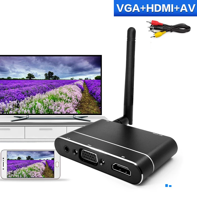 X6W Wireless Dongle HD Display Receiver 1080P WiFi Mirror Box HDMI VGA AV Output Miracast Airplay DLNA Mirroring Car Home | Электроника