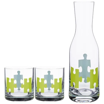 

Water Set: Decanter + 2 Glasses 1100/450 ml., Height = 30.5 / 9.5 cm. Kitchen supplies