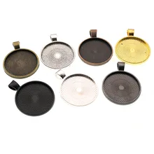 10pcs 25mm Glass Cabochon Settings Charms Pendant Jewelry Accessories Blank Cameo Base Trays Bezels Fit DIY Making