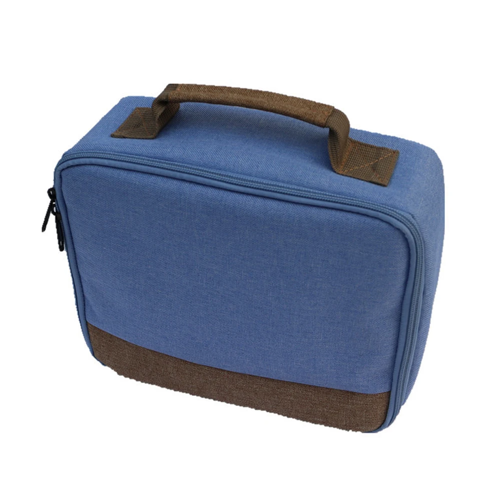 Холщовый органайзер для путешествий, сумка для хранения, однотонная, повседневная, для переноски, на молнии, защитный чехол, компактный, анти шок, для Canon CP1200 CP1300 - Цвет: Небесно-голубой