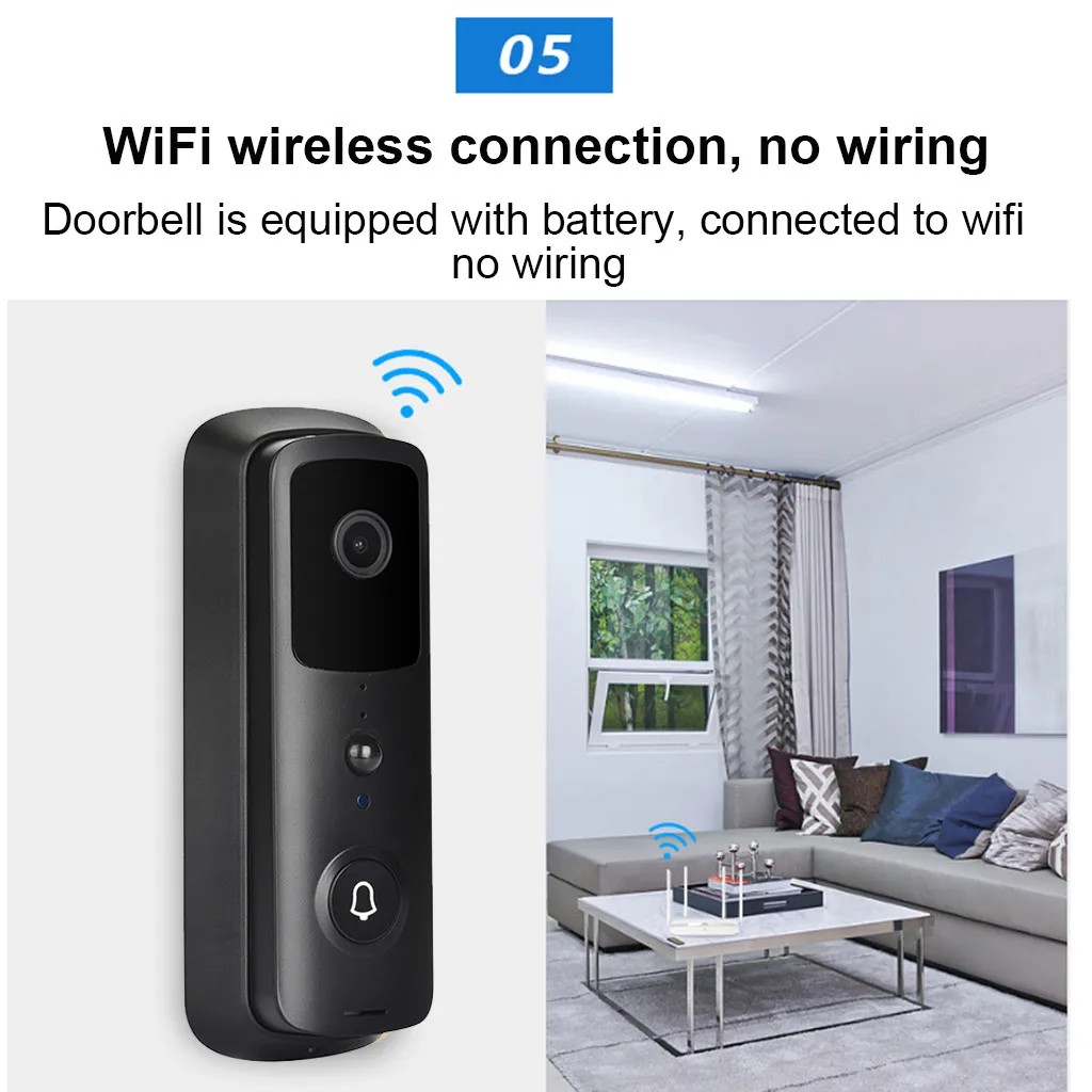 Беспроводной дверной звонок HD 1080P с Wi Fi умный видеотелефон визуальный домофон