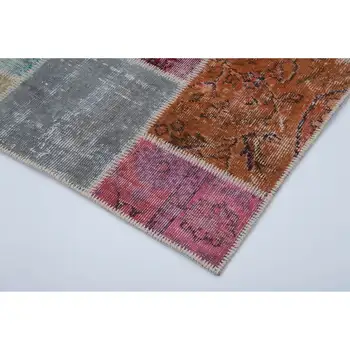 

90x162 Cm Multicolor Handmade Patchwork Runner Rug-3x5 Ft