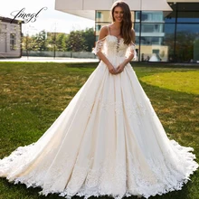 Fmogl сексуальные кружевные свадебные платья принцессы с открытой спиной и вырезом лодочкой Роскошные винтажные Свадебные платья а-силуэта с коротким рукавом и аппликацией из бисера