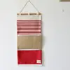 Multi-Function Striped Splicing Wall Hanging Bag 3 Pockets Sundry Storage Hanging Storage Bag/Wall Bag 4