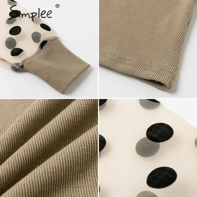 Elegant Puff Polka Dot Blouse Cheap OC0167