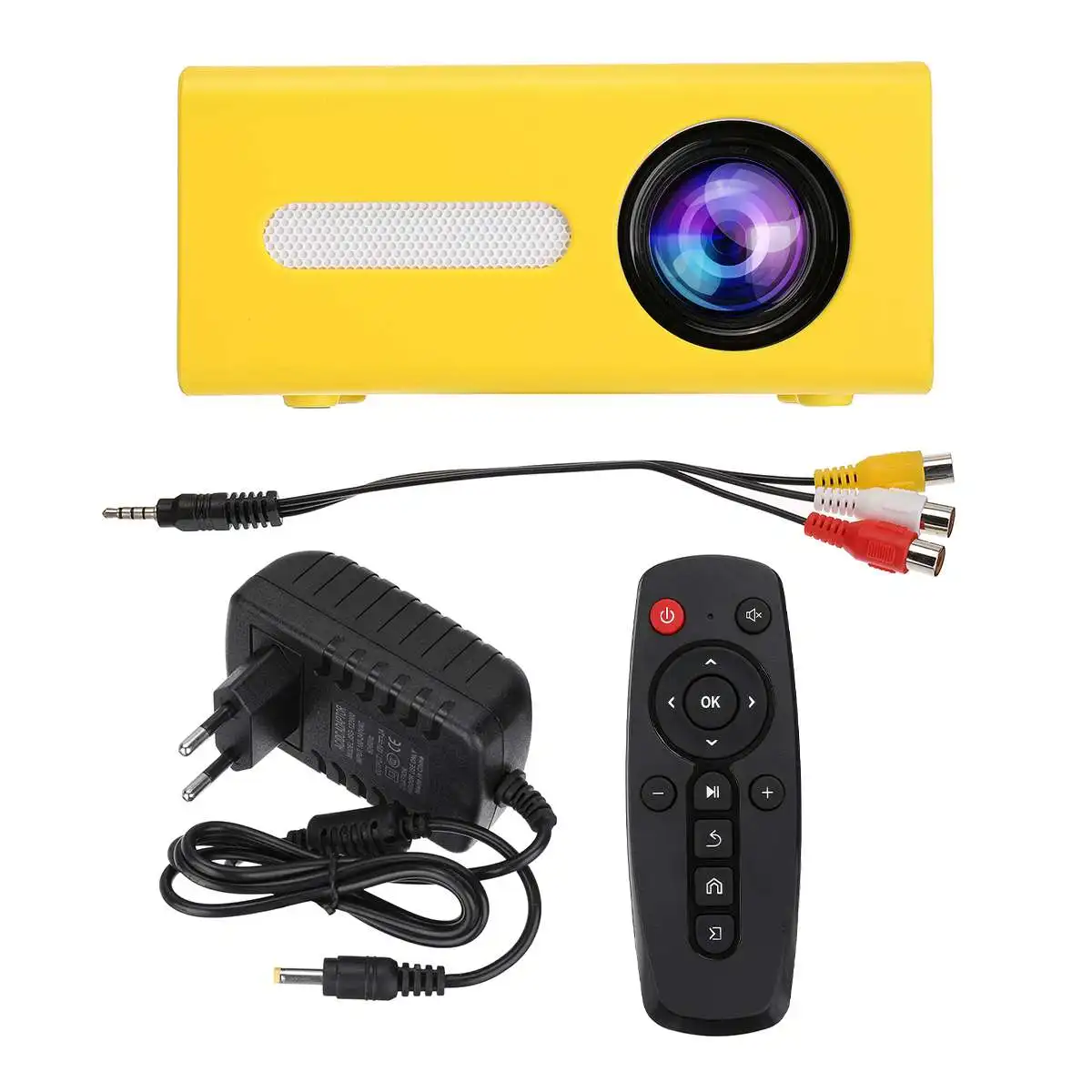 T300 Portable Mini Projector HD USB Audio Children Home Theater LED Multimedia Wired Projector Home Cinema Media Video Player