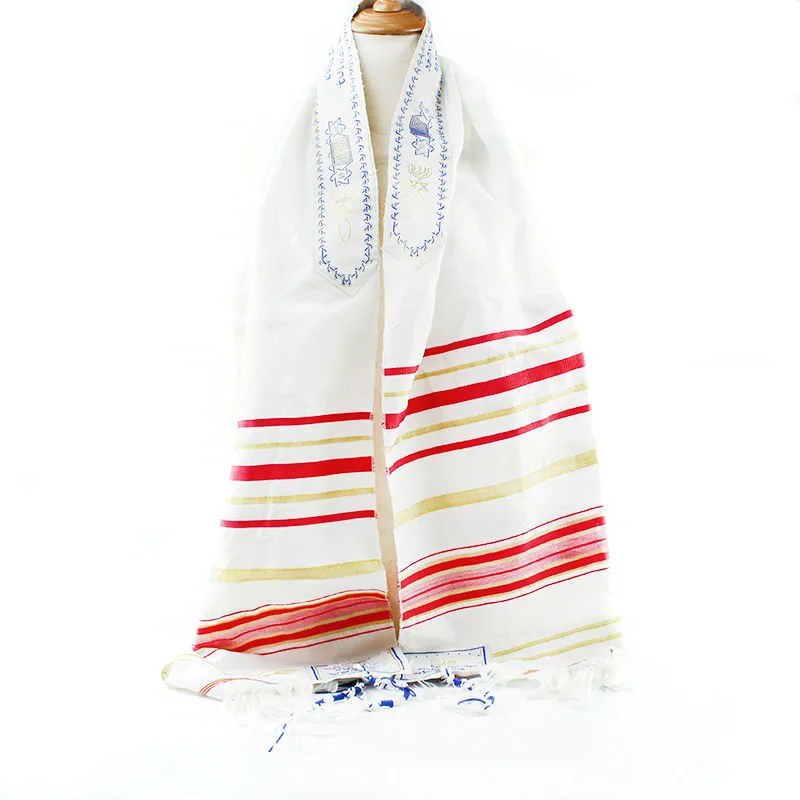 best scarves for men Judaism Tzitzits Set of Four White with Blue Thread - Tassels (with Longer Blue Messiah Thread) Royal Blue Tzitzit male scarf