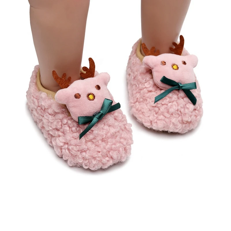 

Christmas Winter Baby Shoes Boy Girl First Walkers Shoes Warm Cartoon Plush Boots Toddler Kids Boots 0-24M