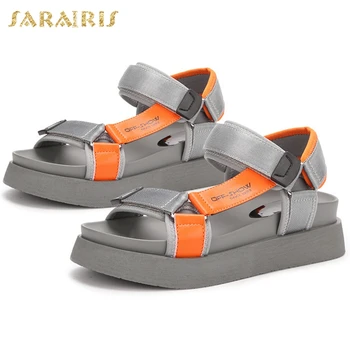 

SaraIris 2020 New Brand Design Mesh Women Sandals Med Wedge Platform Summer Leisure Woman Shoes