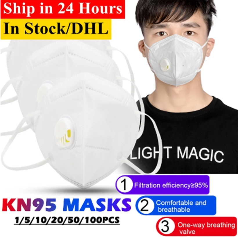 

FFP2 5 Layers Face Mask n95 Dustproof Anti-fog Breathable N95 Mouth Mask Particulate Respiratore PM2.5 Fast Deliver