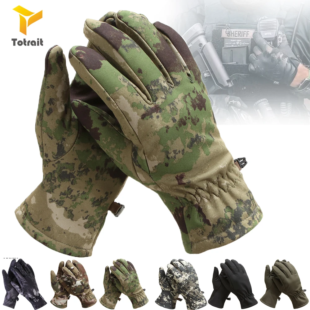 Тактические флисовые перчатки TOtait The eagle shark skin soft shell камуфляжные