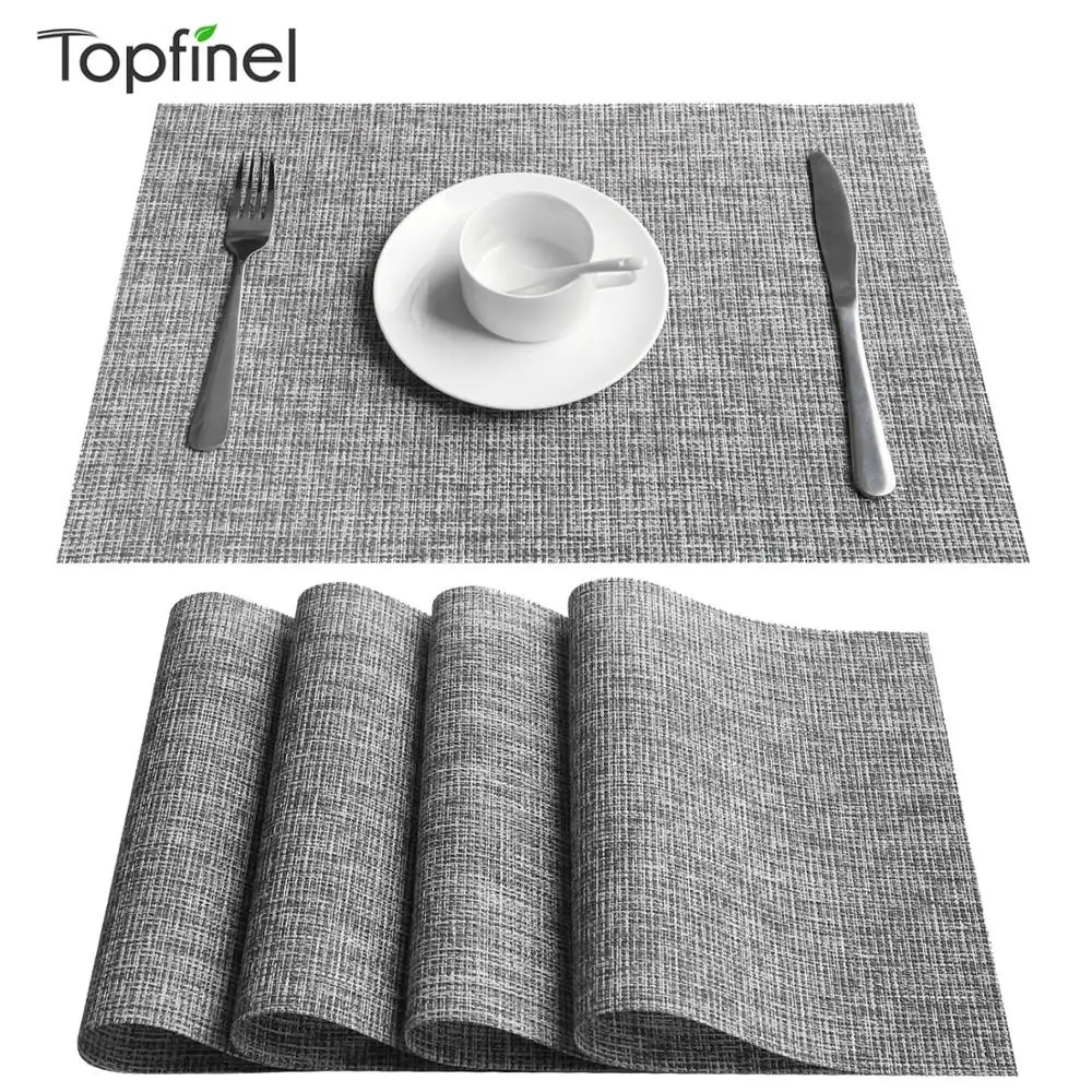 Topfinel ПВХ кухонные столовые коврики для стола индивидуальные подстаканники