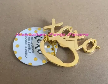 

(25 Pieces/lot) Gold wedding decoration favors of XOXO Gold Bottle Opener Bridal shower favors for Wedding gift favors