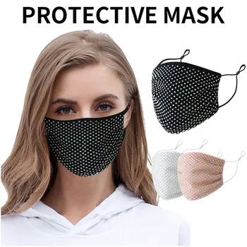 

3PCS Adult Women bling sequin face mask party masks tattoo inks Washable black Face Masks mascaras mouth cover#0708LJC