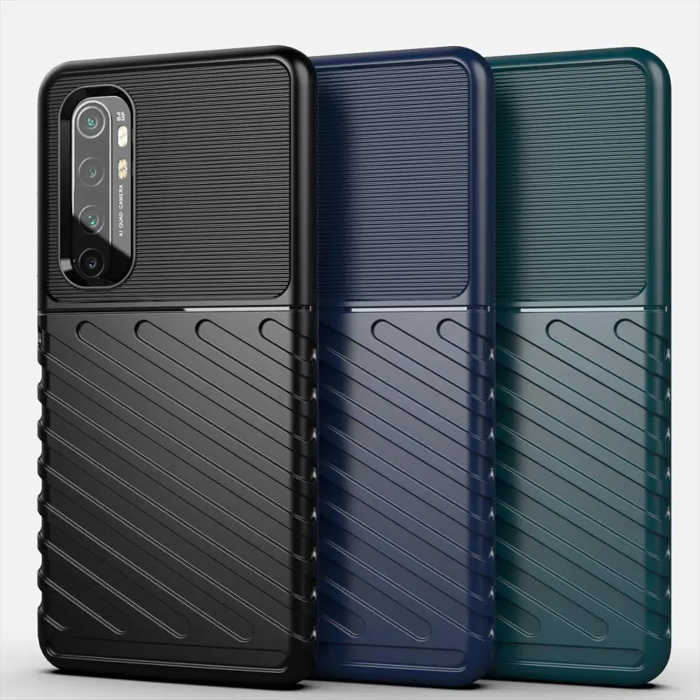 Чехол для Xiaomi Mi Note 10 Lite мягкий силиконовый матовый бронированный противоударный