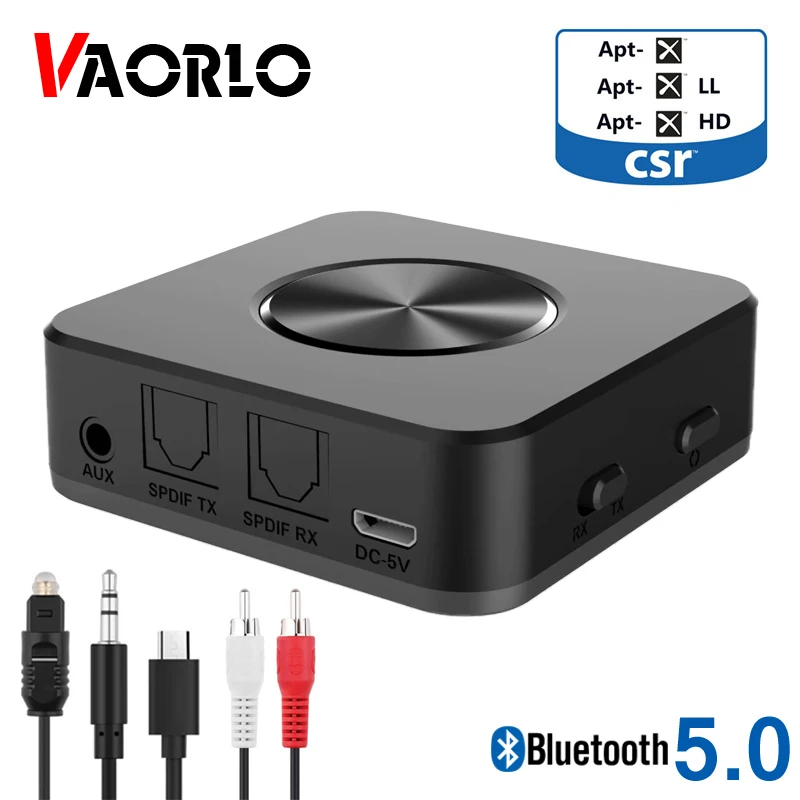 APTX HD Transmitter 2 In 1 Bluetooth 5 0 Receiver Wireless Stereo Adapter With 3 5 RCA Jack For TV Headphones Audio Low Latency
