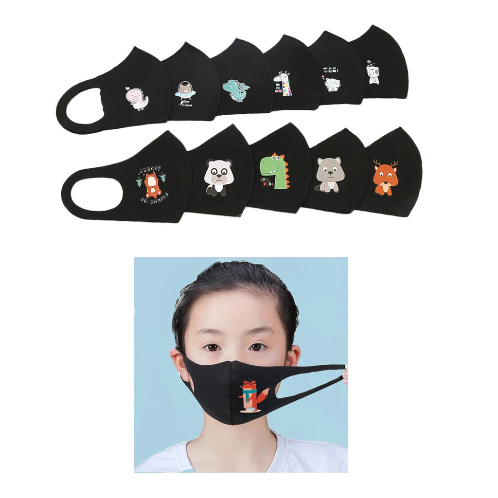 

10pcs Cotton 3-D design Washable Kids Protective Dust Cover Anti Dust Face Mouth Mask Reusable Filtrator Anti-haze Anti Fog Mask
