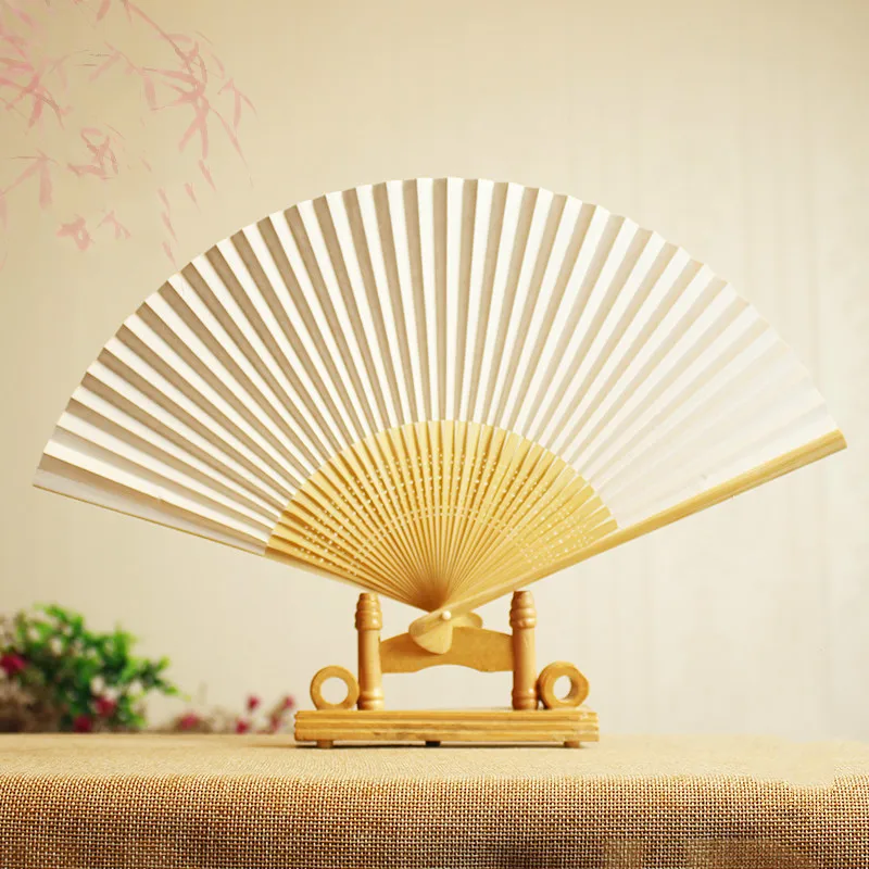 

Chinese Diy Xuan Paper Exquisite Ventilador Portable Bamboo Folding Paper Fan Artist Brush Pen Calligraphy Ink Painting DIY Fans