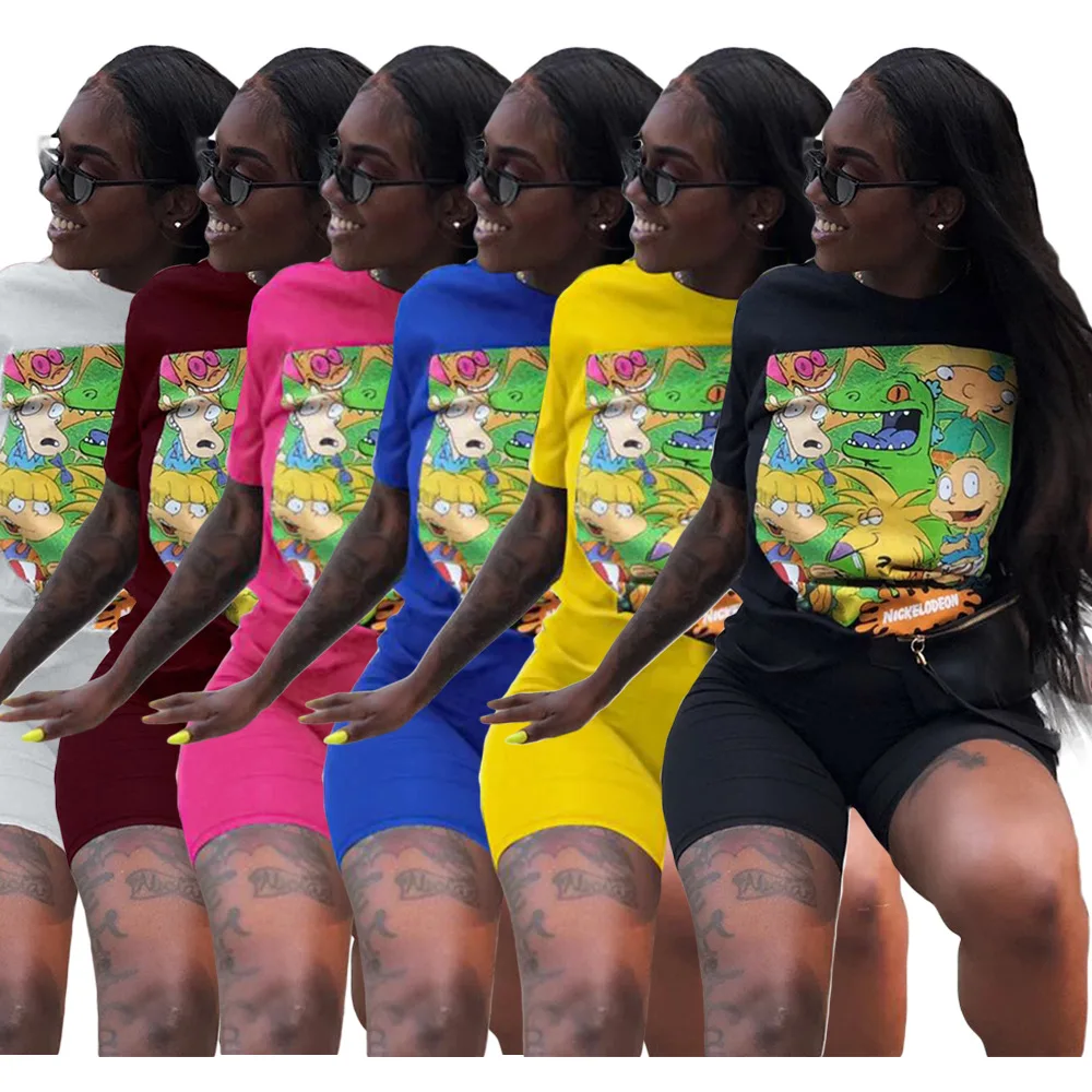 Летний женский костюм модель 2020 года Модный комплект из двух предметов в