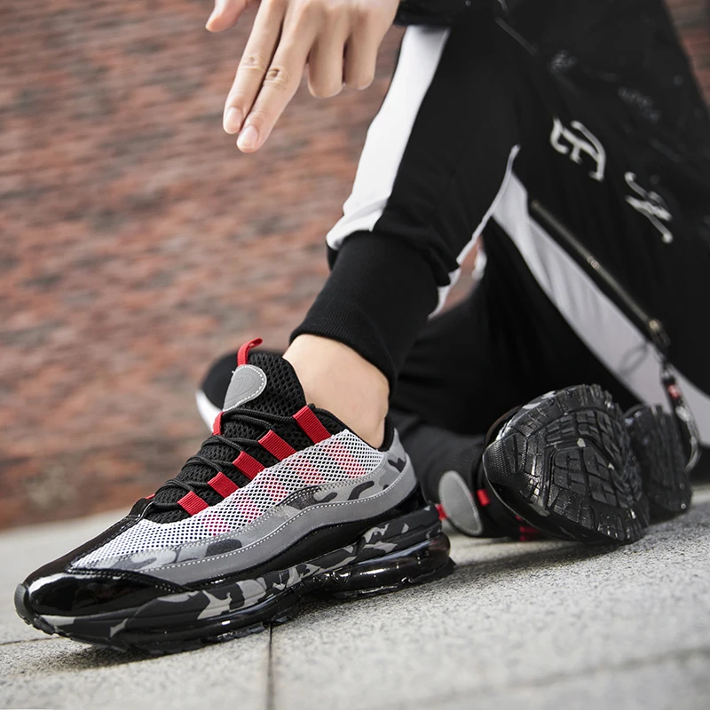 Air Sole Спортивная обувь для мужчин удобные брендовые новые кроссовки размер 39-46 на шнуровке уличная сетка Фитнес Спортивная обувь для