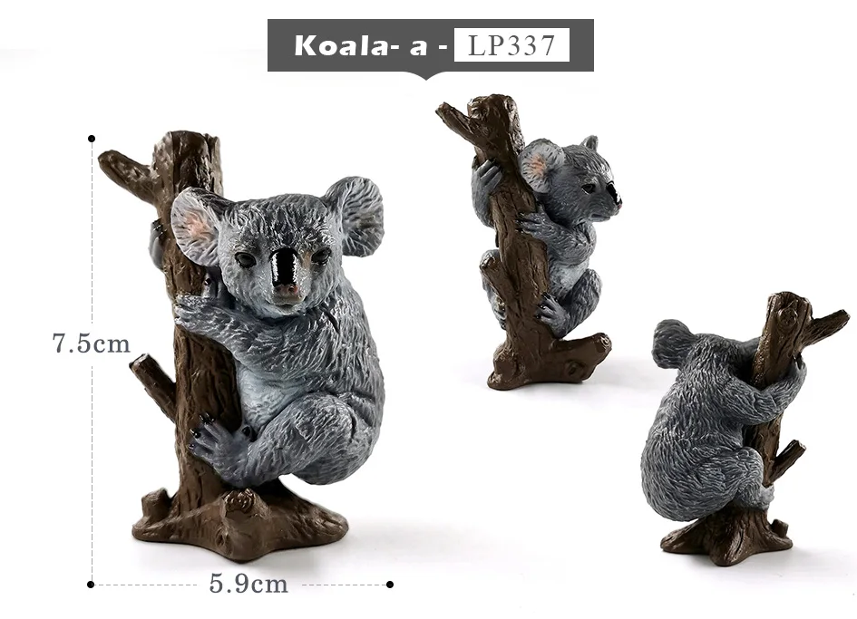 Koala Wolf Deer Leopard Alpaca Antelope Monkey animal model figurines home decor miniature fairy garden decoration accessories