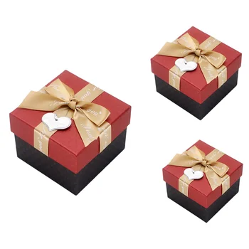 

3pcs Creative Delicate Stylish Crafted Practical Adorable Chic Exquisite Gift Box Christmas Decor Xmas Candy Box Party Supply fo