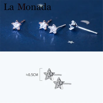 

Clear CZ 925 Sterling Silver 5MM*5MM Star Push-back Mini Size Stud-Earrings Women Jewelry Brincos Pendientes Mujer
