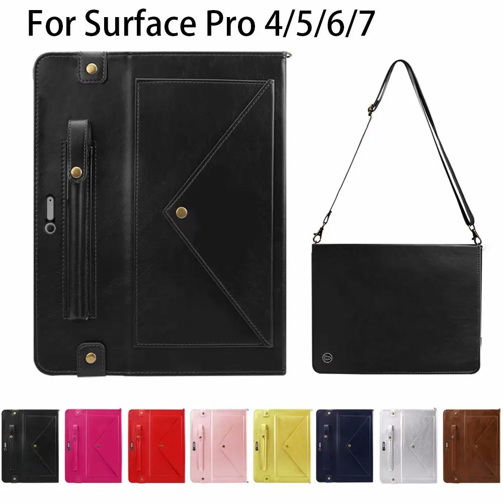 

Solid Color Case For Microsoft Surface Pro4/5/6/7 PU Leather Stand Cover Tablet Keyboard Protective Sleeve Case Card Slot