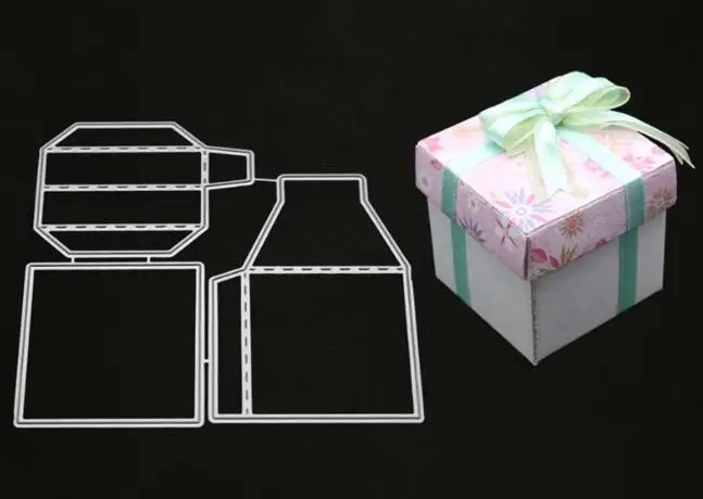11x12cm YINISE металлические режущие штампы для трафареты для скрапбукинга ящик коробка цветок DIY открытки в альбом украшения тиснение Складная матрица вырезы вырезать умирают плесень Записки бумага ремесло нож плесень лезвие - Цвет: 11x12cm