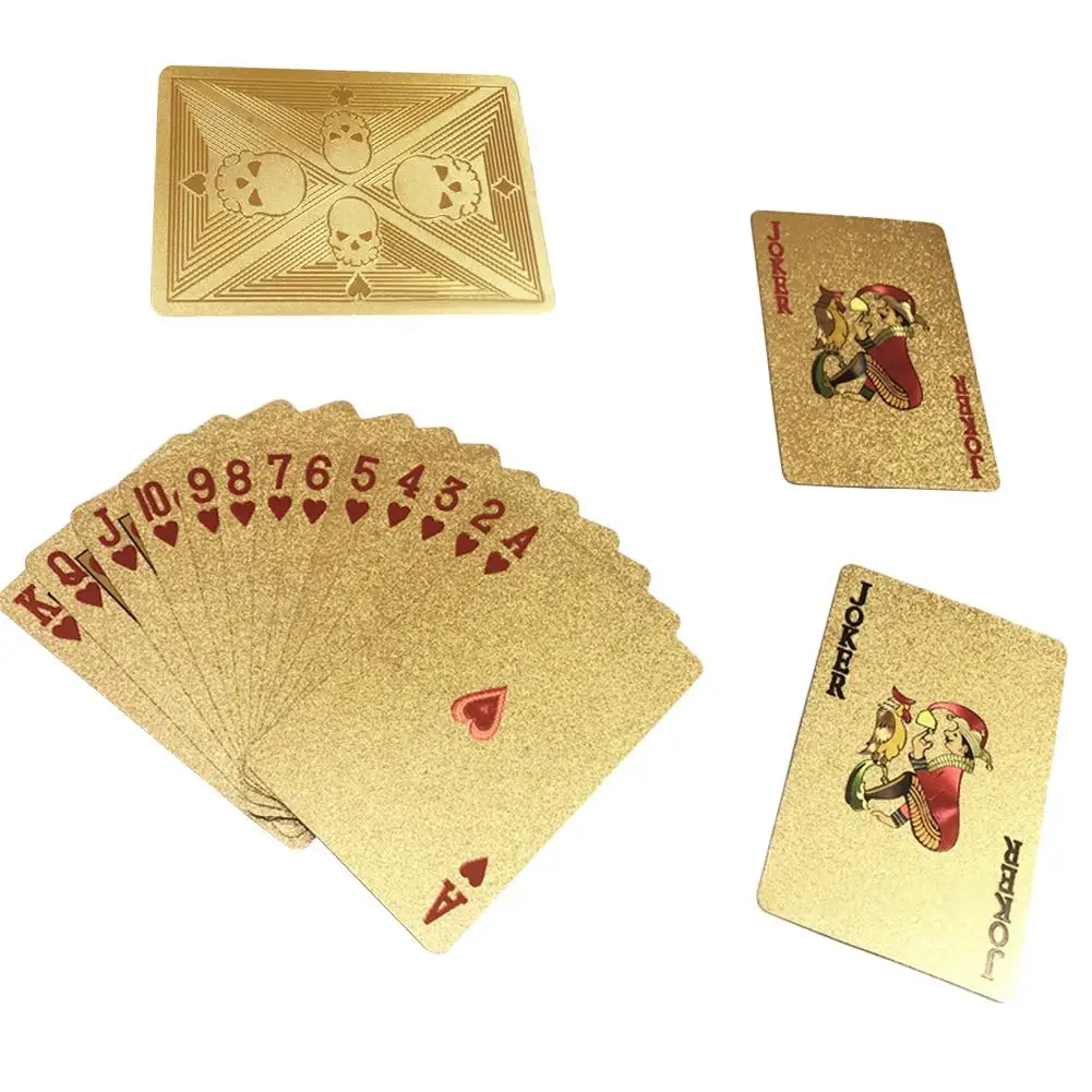 Gold Foil Poker Card Playing Cards Waterproof Plastic Card For Entertainment Magic Props Games Party 57MM*88MM