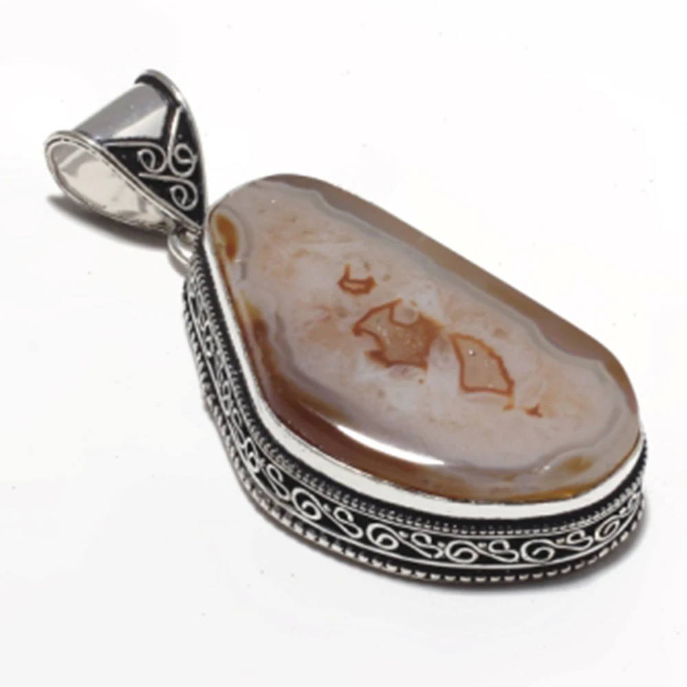 

Genuine Solar Quartz Pendant Silver Overlay over Copper, Hand made Women Jewelry gift , P9146