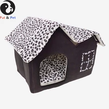 Мягкие домашние Роскошные первоклассные двойной домик для домашнего животного-собаки кошка маленький дом кровать домашние животные кофе супер мягкий материал портативный