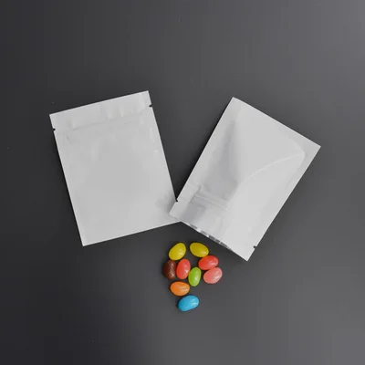 Открытой шириной 7,5-18 см Защитная пленка с полным покрытием Цвет подарок Zip-пакет Пластик мешки для упаковки Цвета застежка-молния мешка Цвет Фул Фольга маленькая сумка - Цвет: White