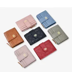 Women Wallets Fashion PU Leather Coin Purse Mini Small Wallet Women  Multi-card Bit Card Holder Clutch Purse Money Clip Bag