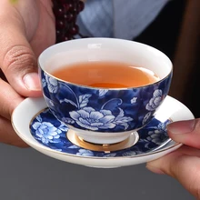 Чашки и блюдца набор блюдца Цзиндэчжэнь tazas de ceramica creativas Хризантема чай украшения дома аксессуары