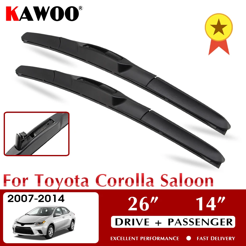 

KAWOO Wiper Car Wiper Blades For Toyota Corolla Saloon 2007-2014 Windshield Windscreen Front Window Accessories 26"+14" LHD RHD