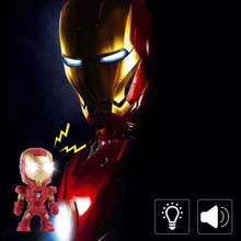 Супергероев Marvel Железный человек кулон брелок герои компьютерной игры avengers alliance светодиодный брелок с светодиодный светильник и звук брелок фигурку