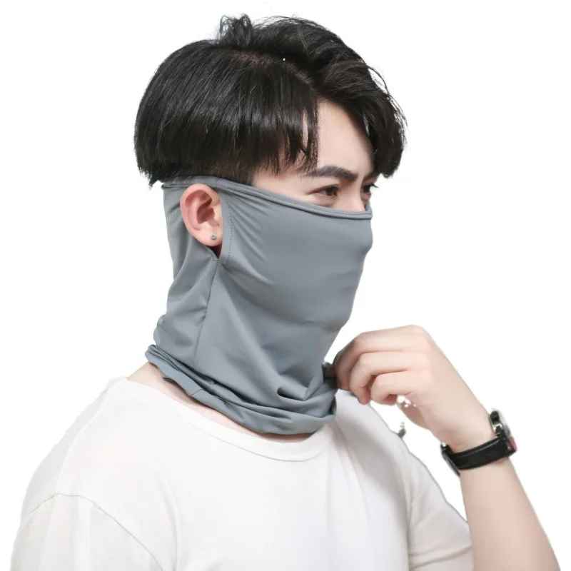 Solid Cotton Sunscreen Windbreak Outdoor Sports Multifunction Scarf Mask Face Hanging Ear Neck Cover  Magic Riding Face Towel 4