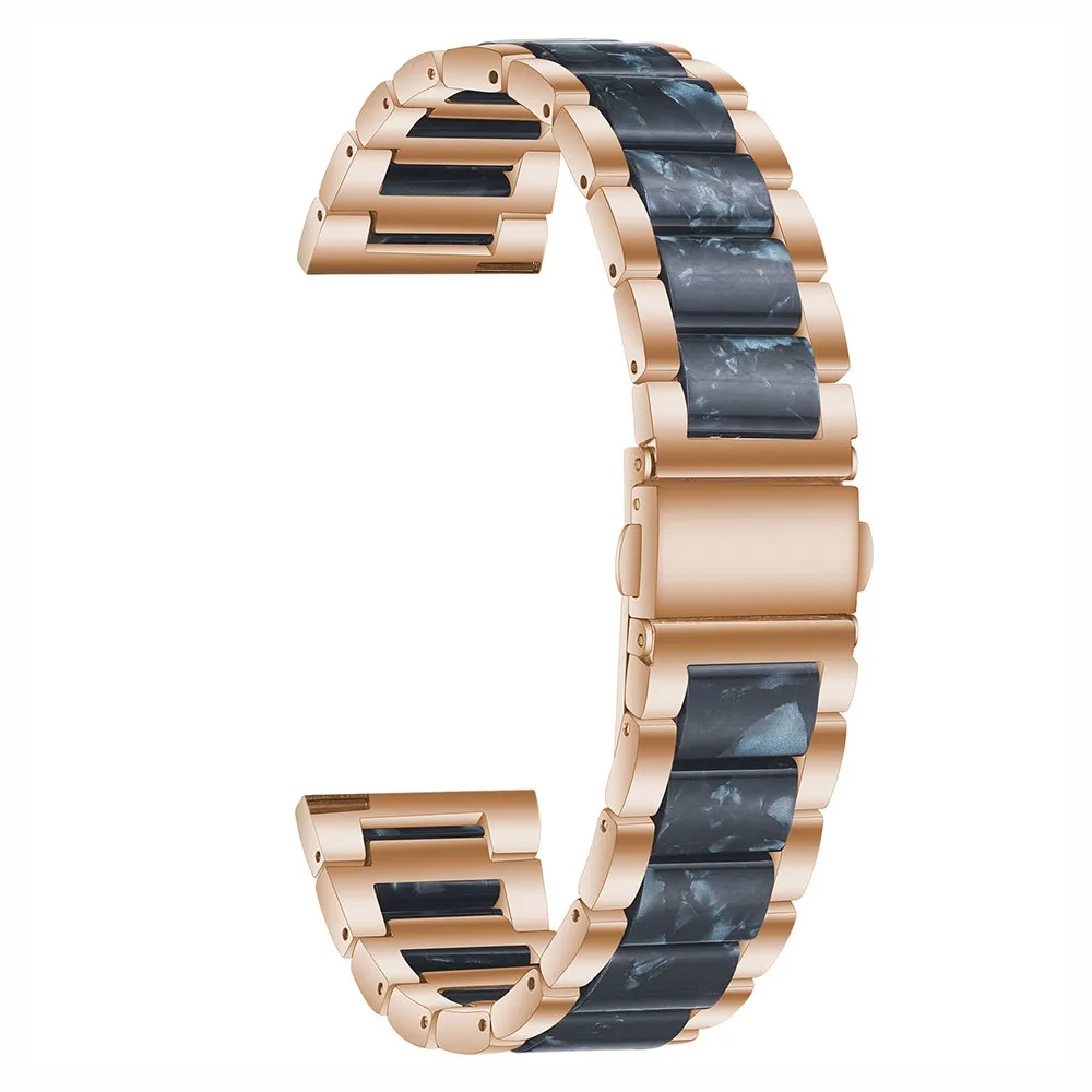 Premium Metal Resin Watch Band Strap for Men - 20mm Adjustable