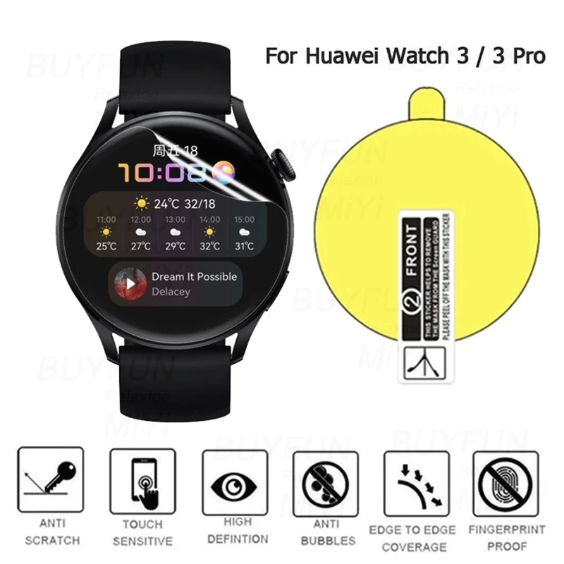 Watch Screen Protector 3-12PCS 9D Curved Hydrogel Film for Huawei Watch GT 3 Pro Smartwatch Not Glass Hauwei GT2 Pro 42MM GT 46MM GT2E